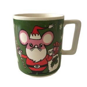 Vintage Christmas Holiday Retro Kitsch Midcentury Mouse Mug Japan VTG